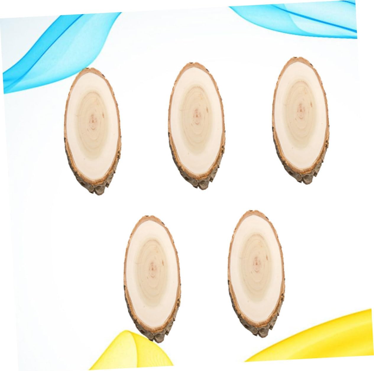 5pcs Pine Wood Wall Display Board DIY Hanging Board Wooden Pendant Oval Shape Home Decor