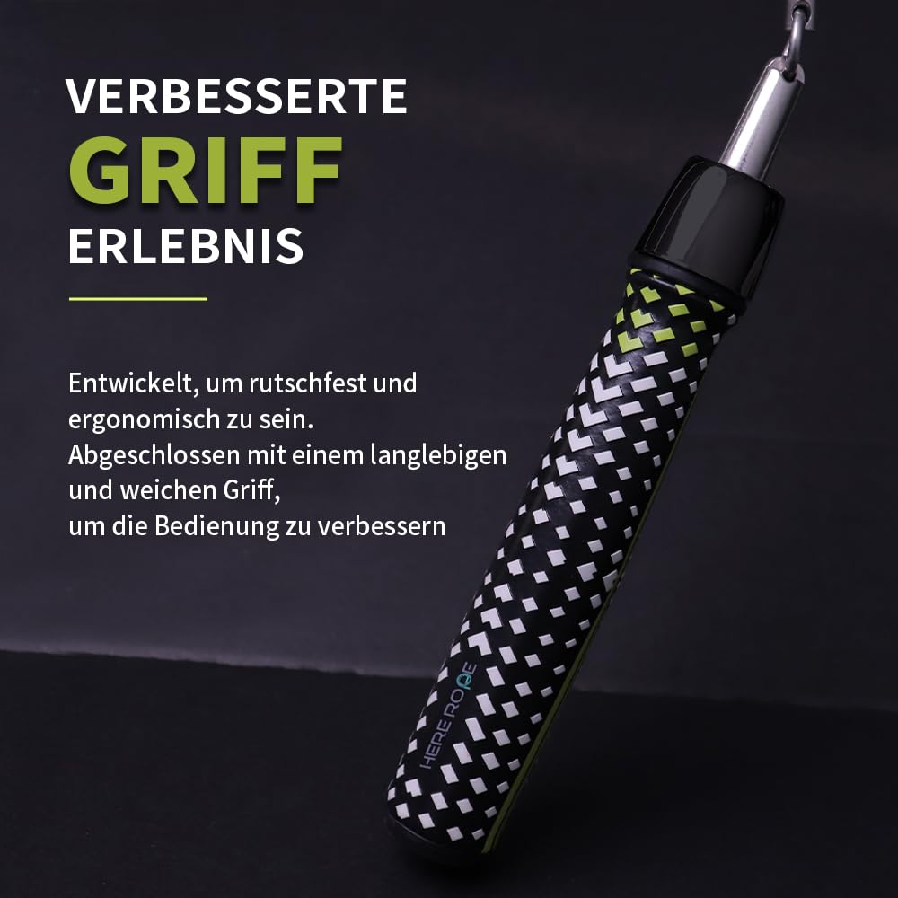 Hererope Gewichtetes Springseil, 250G verstellbar, gewichtetes Springseil mit Kugellager, rutschfester Griff, langlebiges Stahlkabel, ideal für Männer und Frauen, Fitness, hochintensives (grau)