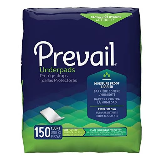 Prevail Underpads, Fluff Absorbent, Large 23" X 36", 15 Count (Pack of 10 (150 Count))