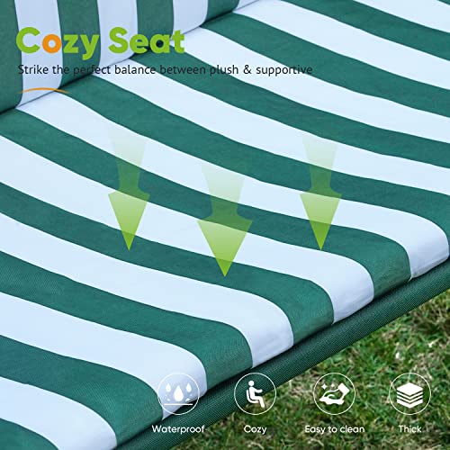 Outdoor Patio Swing Chair, Adjustable Canopy Swing With Removable Cushion Weather Resistant Powder Coated Steel Frame For Patio, Garden, Poolside, Balcony, Backyard #TOP2