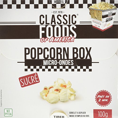  CLASSIC FOODS OF AMERICA Popcorn Box Sucre 100 g