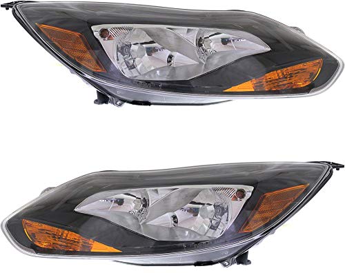 Garage-Pro Headlight Assembly Compatible with 2012-2014 Ford Focus Halogen, ST/Titanium Models, Hatchback/Sedan - CAPA, Set of 2, Driver and Passenger Side