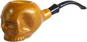 cachimbo skull caveira cranio em maderaira esculpido