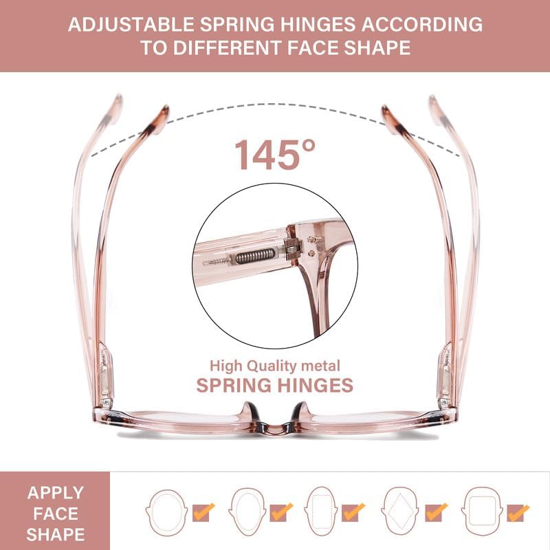 Progressive Multifocus Reading Glasses for Women Men Oversized Anti Blue Light Blocking Readers Square Eyeglasses - Image 5