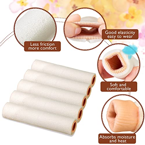 Image of Tondiamo 6 Pcs Foam Toe Sleeves Protector Cuttable Tube, Medium, Beige | Foam Bandages Cuttable Tube Toe Cushion Covers, Foot Protection for Feet, Bunion, Hammer, Callus Corn, Bliste, Pain