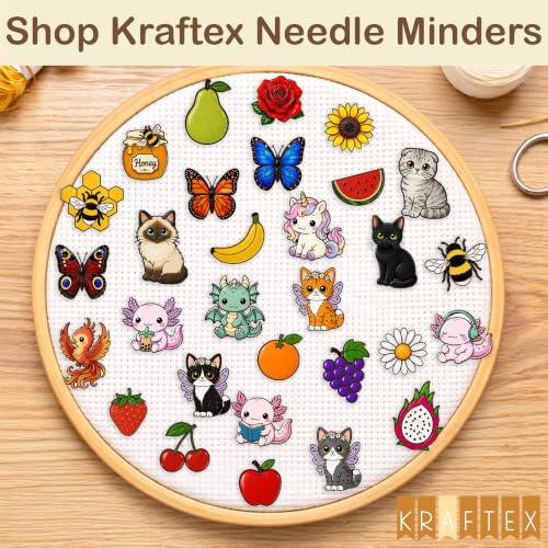 Image of Kraftex Magnetic Needle Minder. Needleminder for Embroidery & Sewing. Cute Needlepoint Accessories. Magnetic Needle Holder for Cross Stitch. Cute Magnet Pin Gift