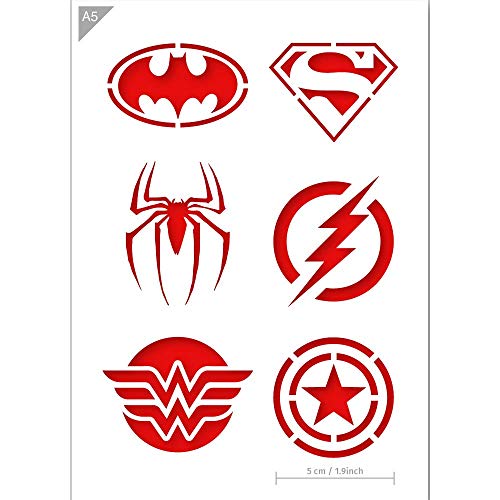 QBIX Plantilla de superhéroe - Superman, Batman, Spiderman, Wonder Woman, Flash, Capitán...