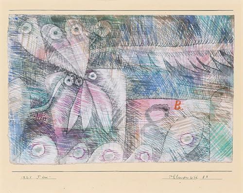 Peinture Paul Klee affiche plantes pour habiller un grand mur de salon