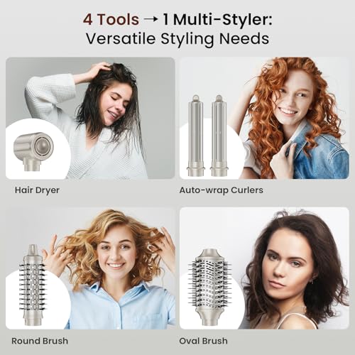 Image of MESCOMB 5 in 1 Hot Air Styler, Hair Dryer Brush Auto-Wrap Curlers