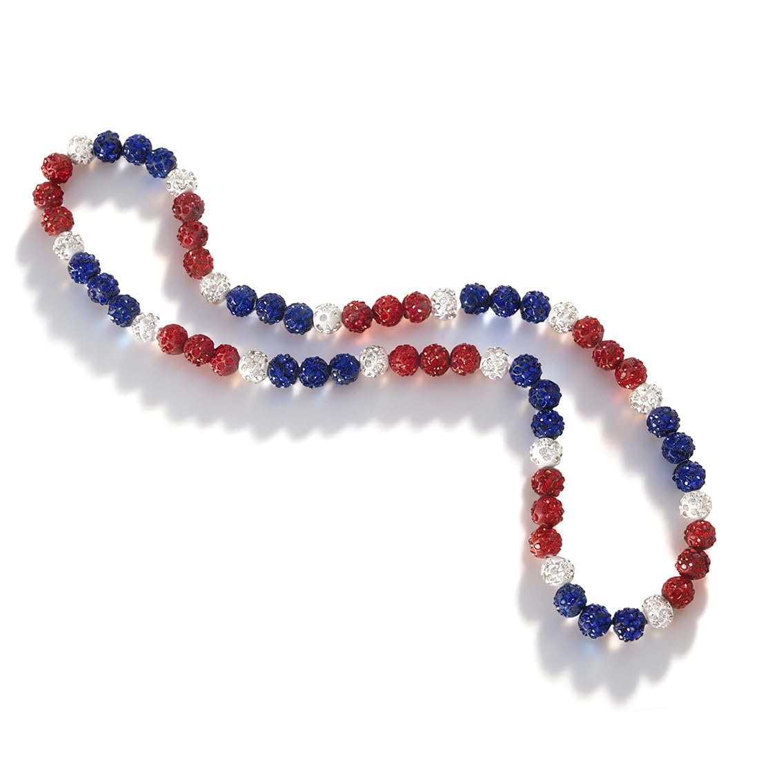 Baseball Bead Necklace, Baseball Necklace for Men, 16/19/22" Bling Ice Collection Necklace Gifts for Boys, Rhinestone Discoball Inspired Sports