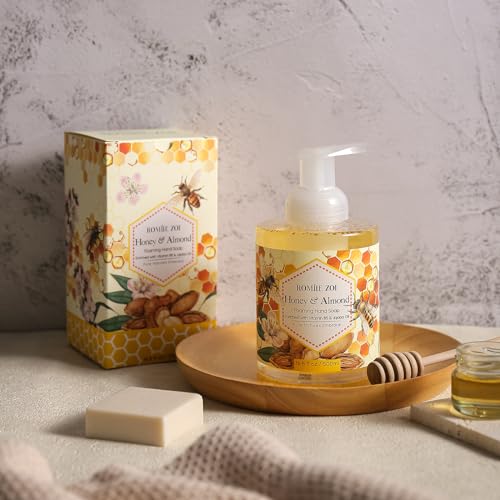 Image of ROMIIE ZOI Foaming Hand Soap, Honey & Almond, 500ml / 16.8fl.oz | With Gift Box, Gentle cleansing, nourishes skin without drying
