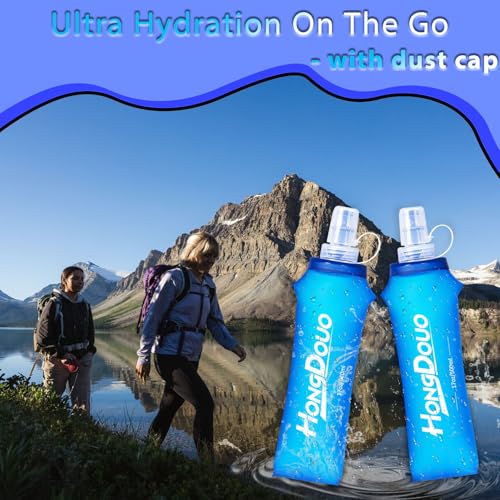2 Packs Soft Flask, 17oz/500ml TPU Collapsible Soft Water Bottle for Hydration Pack, Running Vest, BPA-Free Folding Water Bottles for Hiking Cycling Climbing Running Outdoor Sports - Image 5