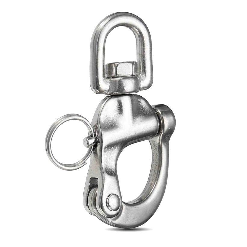 QualiTime 2Pack 316 Stainless Steel Swivel Eye Snap Shackle, 3.5
