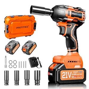 Cordless Impact Wrench, 517Ft-Ibs (700N.m) 1/2″ Impact Gun, 2 x 4.0Ah Batteries Impact Driver, 21V Power Brushless Motor for Car Tire/DIY Furniture