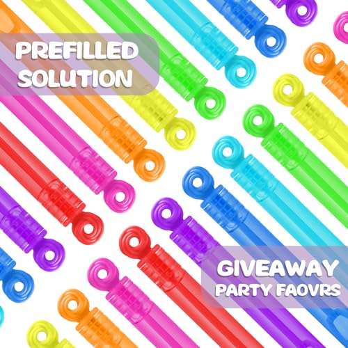 image for Cawiew 32 Pcs Neon Bubbles for Kids(8 Colors), Mini Bubble Wands for P