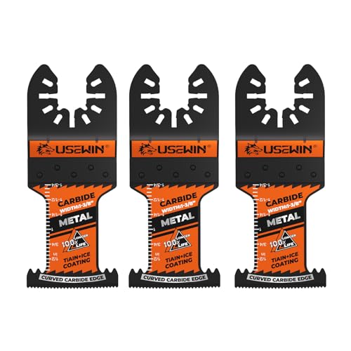 USEWIN Expert Carbide Oscillating Saw Blades, Curved Carbide Edge Multitool Blades, Oscillating Tool...