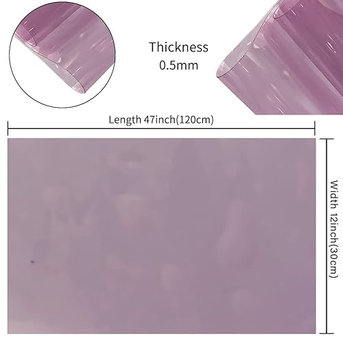Miniatura 4 de HYANG - Vinilo holográfico transparente de PVC de colores sólidos, 1 rollo de 12 x 47 pulgadas (11.8 in x 47.2 in) para manualidades, arcos, aretes,