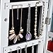Jewelry Cabinet Box Armiore Free Standing Full Mirror Fashion Simple Jewelry Storage Cabinet With Led Light for Earring, Bracelet, Necklace, Living Room or Bedroom (White) (White)