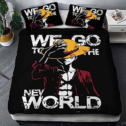 Lee Soft Beach Anime Manga Parure De Lit 3 Pièces avec Housse De Couette Et 2 Taies d'oreiller, Microfibre, Impression Numérique 3D-2||King 220x240cm Cover