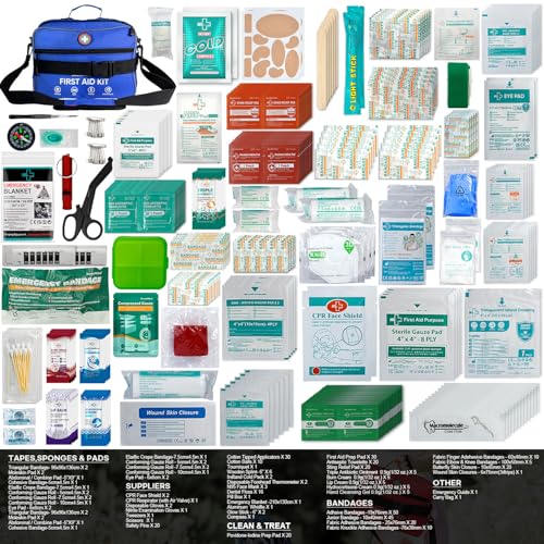 Professional 435 Pieces Large First Aid Kit - Includes Compressed Gauze - Compartments Emergency Medical Kit for Home, Camping, Backpacking, Travel, Boat, Car,Outdoors (Blue) - Image 3