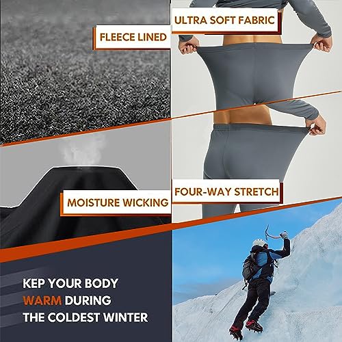 Image of LANBAOSI Mens Thermal Underwear Pants Long Johns Bottoms Thermal Leggings for Men Base Layer Men Weather Fleece Lined 2 Pack