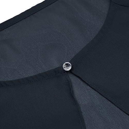 Bolerose weich Hochzeit Umhängetuch Abend Durchsichtiges Chiffon Überwurf Umhang Schultertuch (Nachtblau, Einheitsgröße)