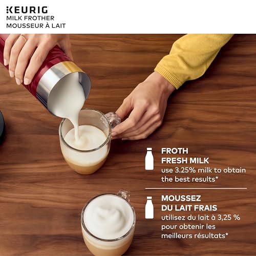 Keurig Milk Frother for Lattes and Cappuccinos, Features Hot and Cold Function, Red by Keurig - Image 6