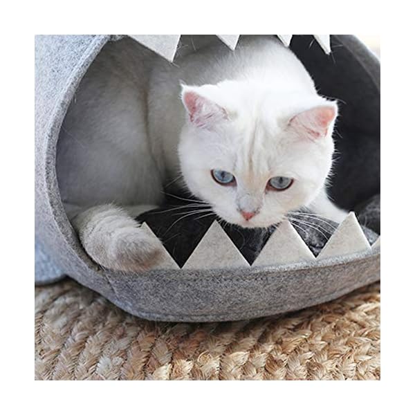 EisEyen Filz Hai Katzenhöhle Katzen Kuschelhöhle Hundebett Haustier Katzenbett Hundesofa Katzensofa 33.0 cm * 54 cm * 64 cm – Bild 6