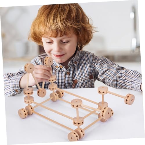 Jouets en bois éducatifs : baril de 60 pièces de construction créative d'éveil - 3