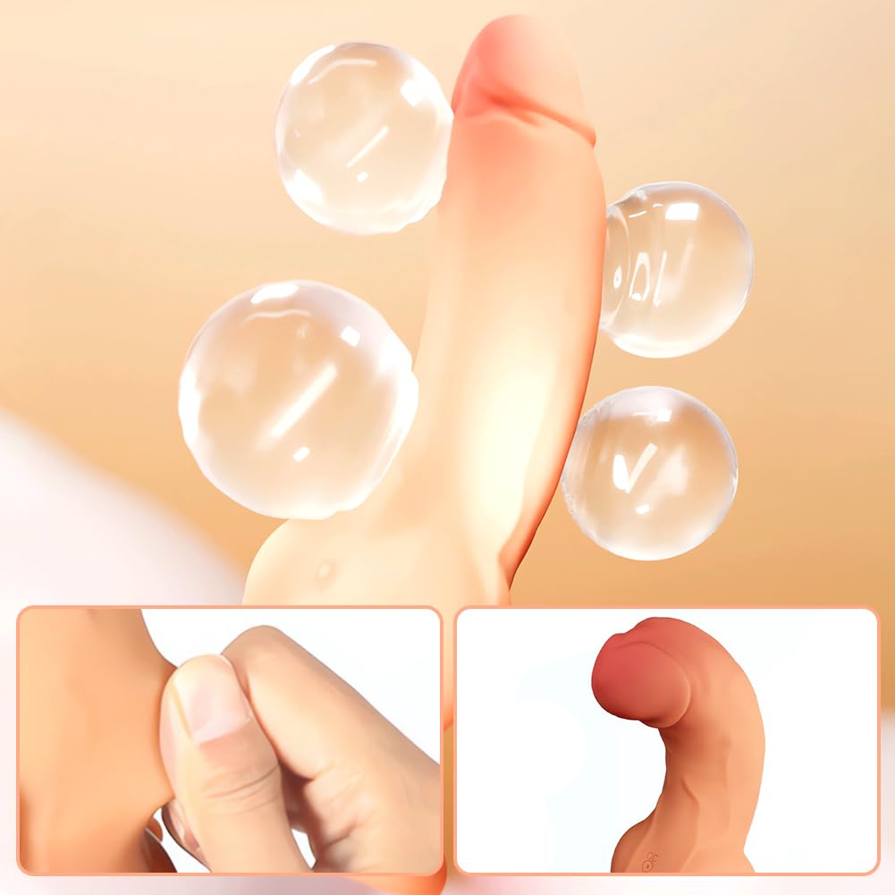 Dildo Gonfiabile Vibrante con Ventosa, Plug Anale Realistico in Silicone - Giocattolo Sessuale Regolabile per Stimolazione Prostatica per Uomini, Donne e Coppie (Carne)