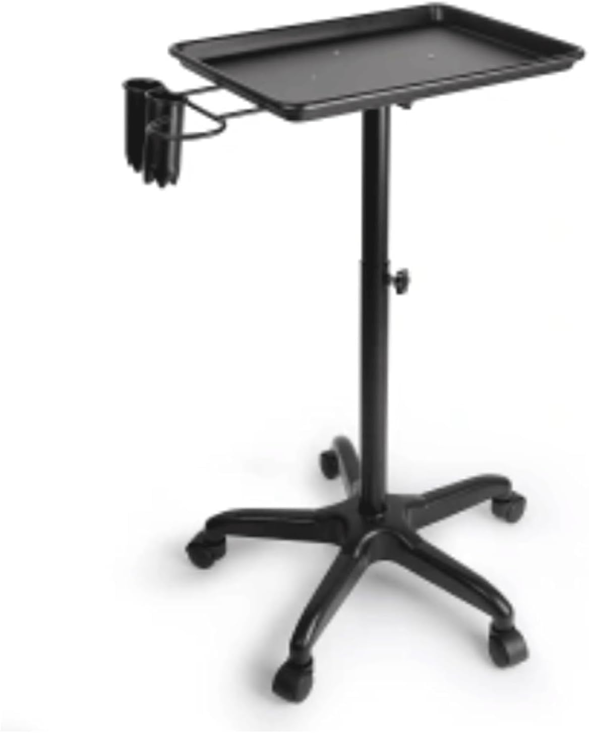 SSDDLZEQ Mobile Salon Station, Salon Rolling Cart Aluminum Salon Trolley Height Adjustable Trolley Cart Salon Tray On Wheels Storage Utility Cart Salon Cart(Schwarz,A)