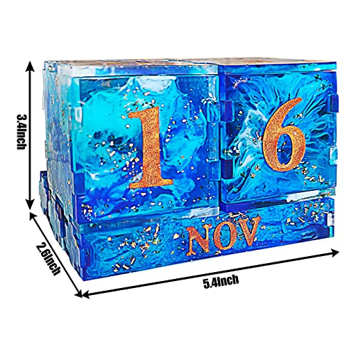 Moule calendrier perpétuel silicone x2 pour résine époxy