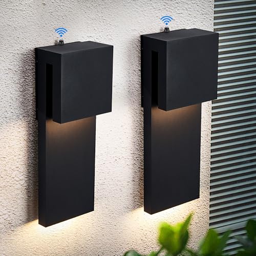 Image of Tarentlight Dusk to Dawn Outdoor Wall Lights 2 Packs,Modern Minimalist Outdoor Fixture Wall Mount,Anti-Rust Sturdy & Sleek Outside Lights for House Porch Garage Patio,3000K 17W Integrated LED