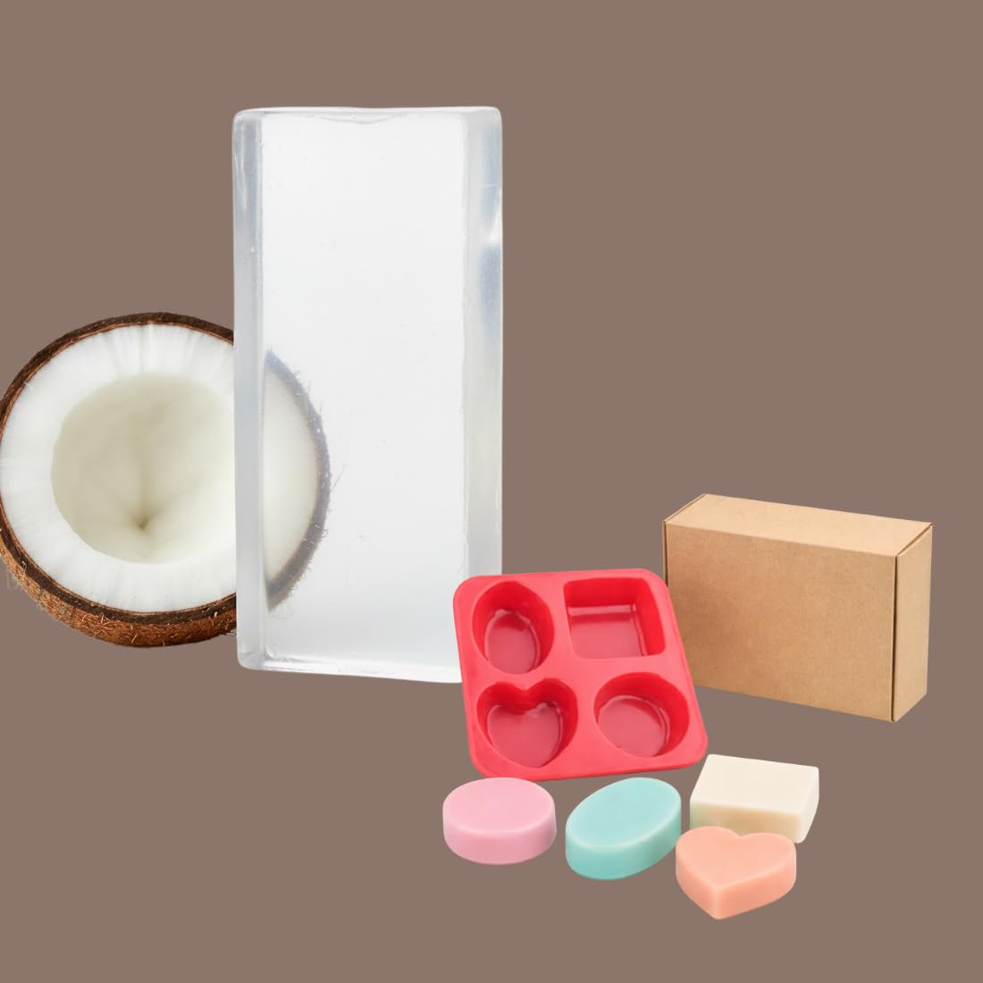 Plain Surface Glycerin Soap Base 1 Kg with Soft Shape Siliconne Soap Mould Mate-image-45