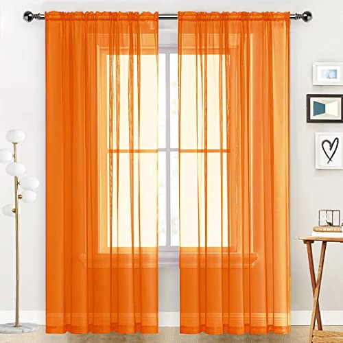 SpaceDresser Basic Rod Pocket Sheer Voile Window Curtains