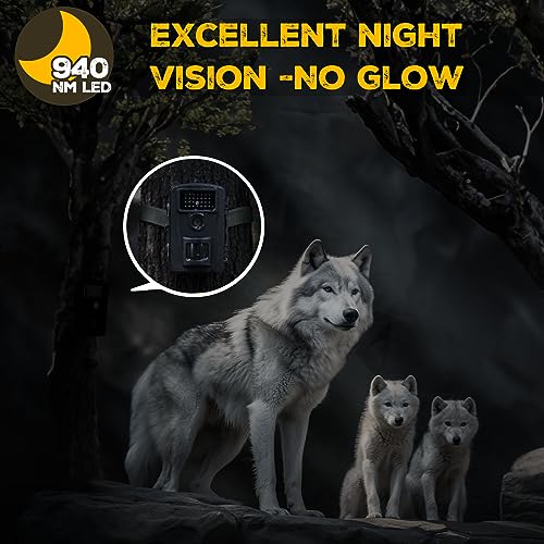 COOLIFE Jagdkamera, 28 MP, 1520P, HD, Auslösegeschwindigkeit 0,2 s und 27 Infrarot-LEDs, 940 nm,...