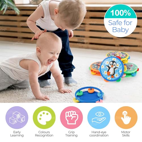 Image of Zest 4 Toyz Musical Rattles for Baby 6-12 month with Soothing Bell Sound | Non-Toxic Toys for 6 month old baby Attractive Rattle Sweet Music Playtime Toy Safe for Babies Boys and Girls (Multicolor) - Pack of 1