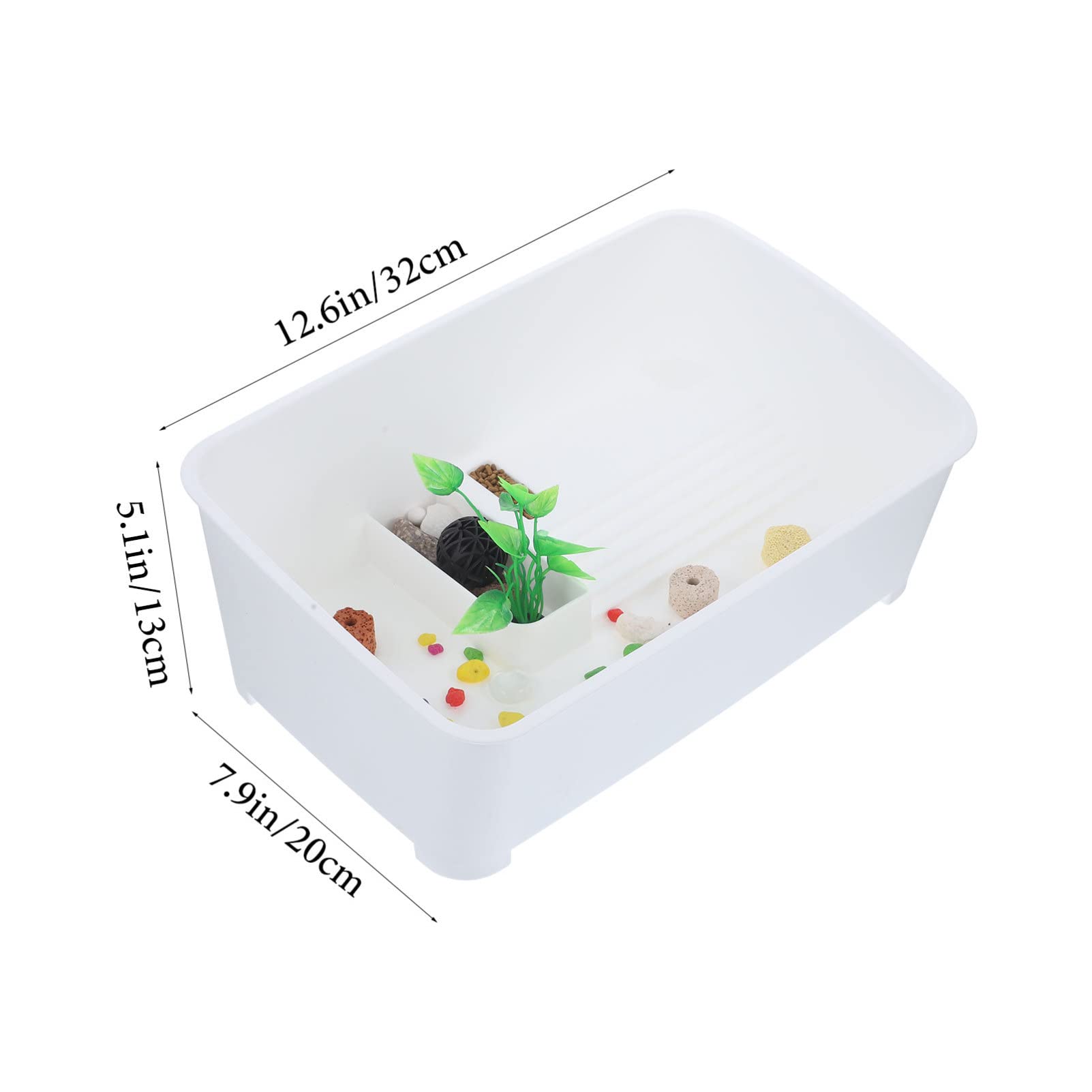 POPETPOP Cuenca de Cría del Tanque de Tortugas con Plataforma Plantas para Hábitat de Reptiles y Tortugas Casa
