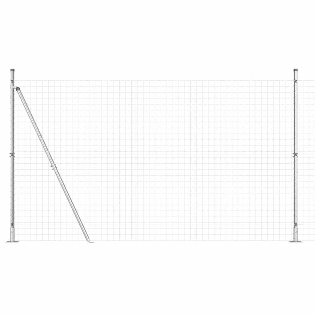 Outdoor Garden Fence Panel Set with Posts 1.4m x 10m Silver Steel Weather Resistant for Backyard Security Pet Enclosure Modern Boundary Solution