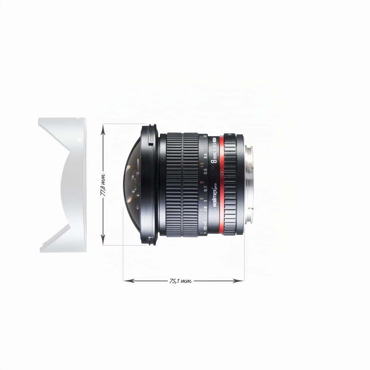 Walimex Pro 8/3.5 Fisheye Ii Aps-C Canon Ef-S 18698 Nero