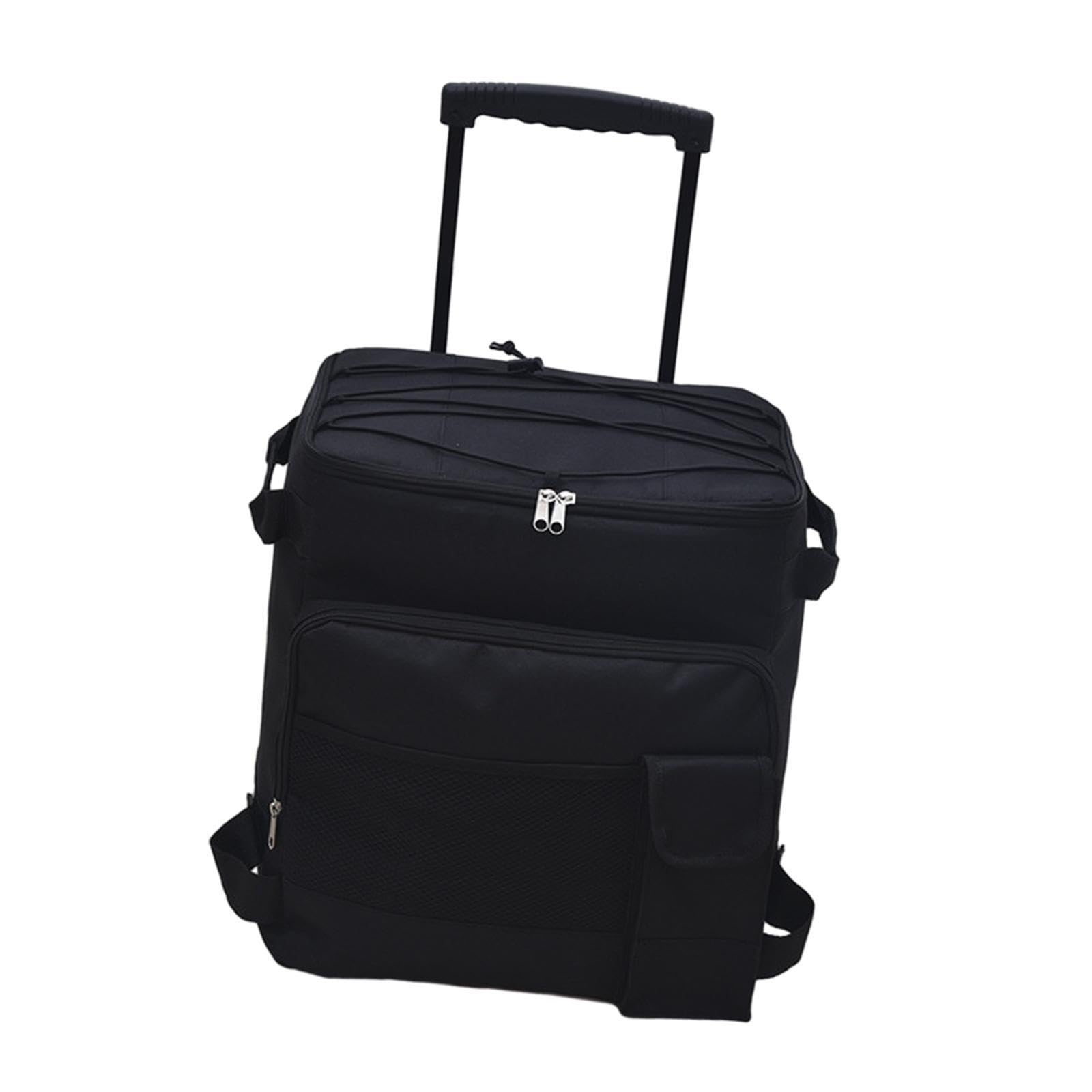 Carrello porta-borsa termico con ruote di grande capacità, impermeabile, per alimenti freschi durante le attività all'aperto, borsa termica pieghevole, estiva, portatile, per zaino in spalla,