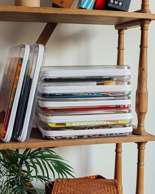 Board Game Storage,Extra Large Clear Hard Shell Case with Zipper, 3 Packs Board Game Organizer and Storage for Games Puzzle Magazine A4 Paper Craft Hobby Art Supplies