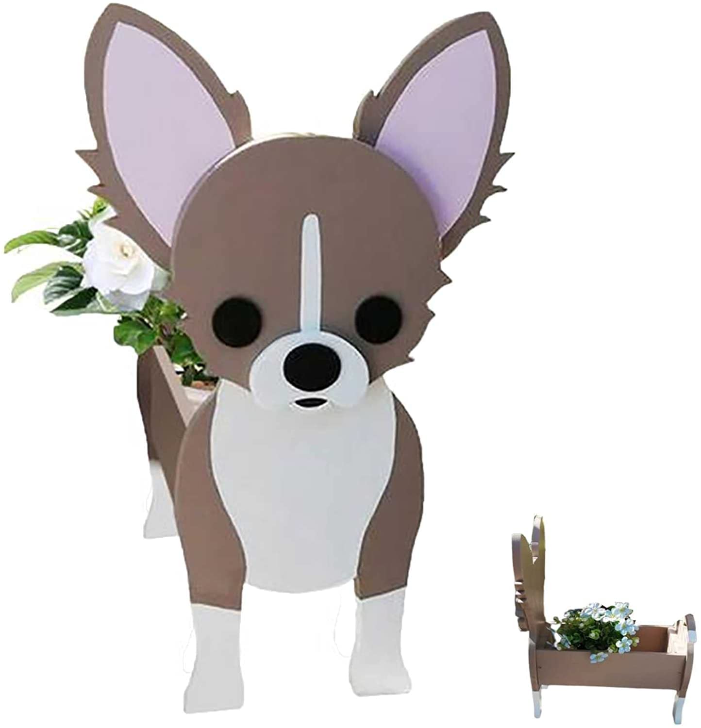 KJMWXOP Creative Wooden Planter Resin Flowerpot Creative Wooden Planter Resin Flowerpot Plant Pot, Dog Shape Planter, Cute Shaped Planter For Air Plants Flower Cactus, Flower Pots For Ho