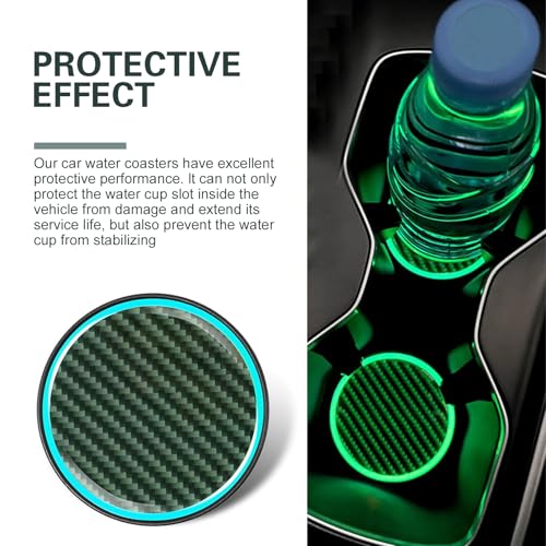 2 piezas portavasos luminosos para autos, 2.83 pulg miniatura 7