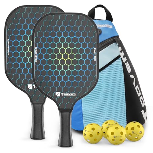 Toovem Max T3 Carbon Fiber Pickleball Paddles Set of 2...