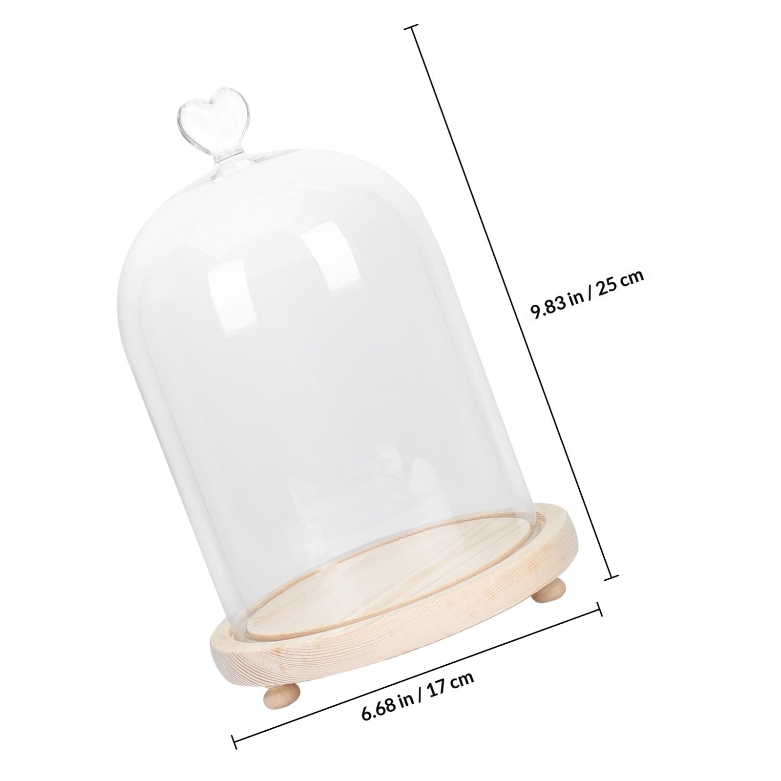 Leuchtendes Handmodell mit Glasabdeckung als Romantisches Ornament aus Glas und Holz Dekorativ für Schlafzimmer und Jubiläumsgeschenke