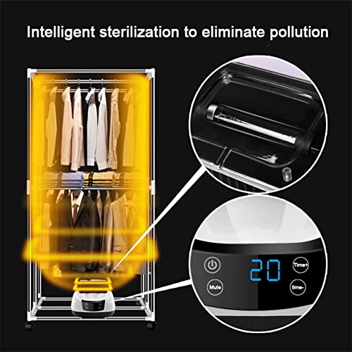 1500W/ 2000W draagbare wasdroger Stille droger Sterilisatiedroger Timing 240 min voor Travel Home Hotel (Size : 1500W) - Image 7