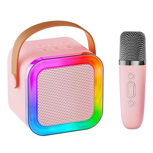 Image of Portable Bluetooth Karaoke Mic with Speaker & LED Lights, 2000mAh Rechargeable Battery, Wireless Singing Machine, 10m Range, Perfect Birthday Gift for Boys, Girls & Adults (MultiColor)