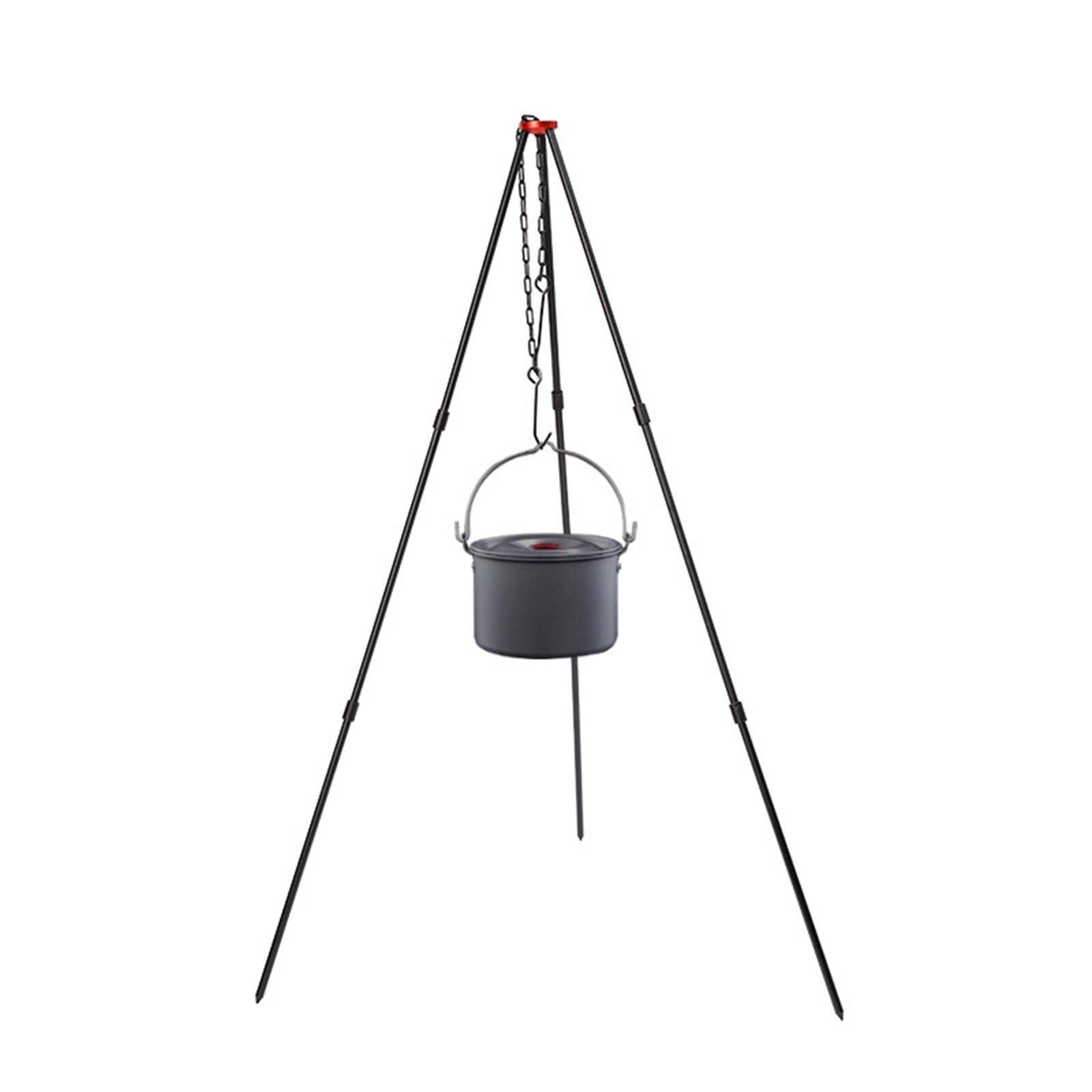 Tripod Camping Outdoor Cooking Campfire Picnic Pot Cast Grill Oven Black-image-24