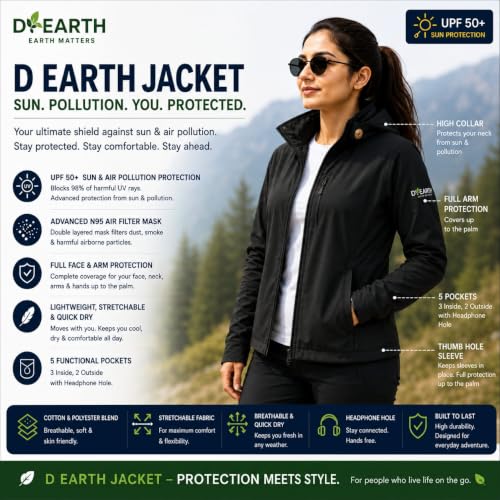 Image of D-EARTH Premium Sun + Air pollution Protection Jacket for Women